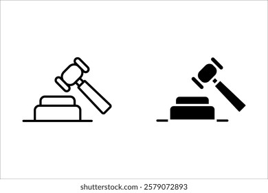 Gavel icon set. judge gavel icon vector. law icon vector. auction hammer