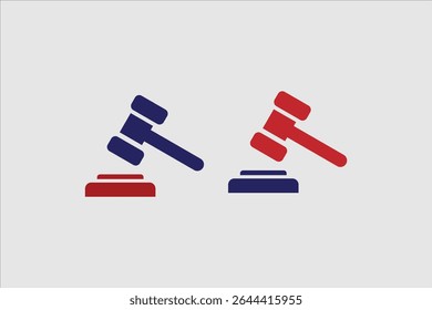ícone de martelo conjunto. ícone de martelo de juiz vetor. ícone de lei vetor. martelo de leilão