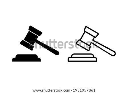 Gavel icon set. judge gavel icon vector. law icon vector. auction hammer