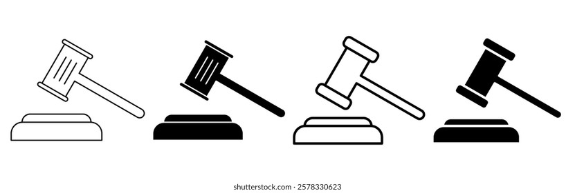 Gavel Icon Set. Gavel Symbol. Simple flat icon illustration of Gavel. Gavel logo vector icon.