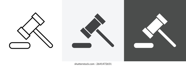 Gavel icon set vector art