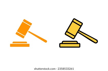 Gavel icon set for web and mobile app. judge gavel sign and symbol. law icon. auction hammer