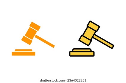 Gavel icon set for web and mobile app. judge gavel sign and symbol. law icon. auction hammer