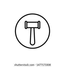 Gavel icon sign vector logo template