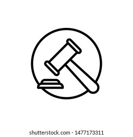 Gavel icon sign vector logo template