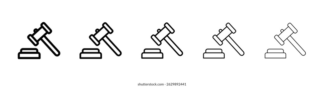 Icono de mazo Símbolo plano de línea delgada simple