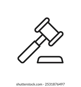 Gavel icon Simple thin outline