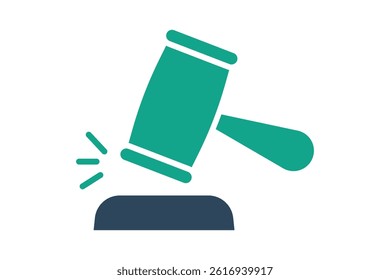 Gavel icon. solid icon style. icon related to finality of decisions. law elements vector illustration