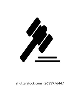 Símbolo de ícone de martelo para aplicativos e sites. símbolo e sinal de martelo de juiz. ícone de lei. martelo de leilão