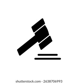 Gavel icon symbol for apps and websites. judge gavel sign and symbol. law icon. auction hammer