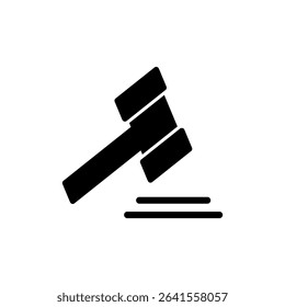 Gavel icon symbol for apps and websites. judge gavel sign and symbol. law icon. auction hammer