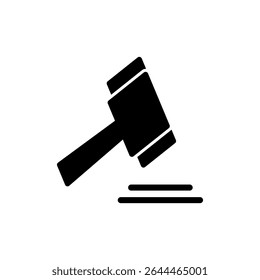 Símbolo de ícone de martelo para aplicativos e sites. símbolo e sinal de martelo de juiz. ícone de lei. martelo de leilão