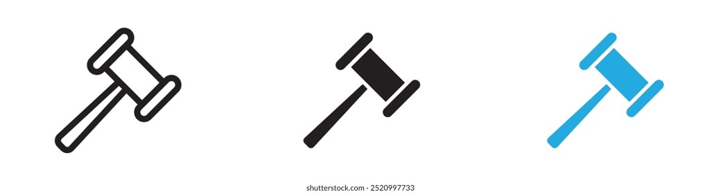 Gavel icon thin line illustration