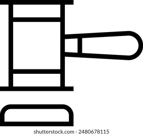 icono de martillo. Diseño de estilo lineal delgado aislado sobre fondo blanco