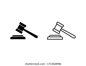 Gavel icon vector. Hammer symbol vector