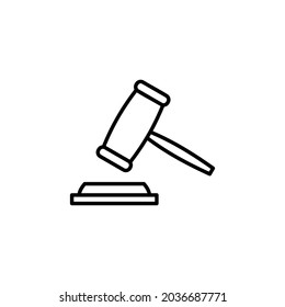 Vector de icono de martillo, vector de símbolo martillo, signo de martillo del juez