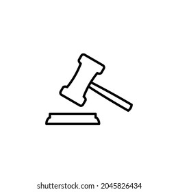 Vector de icono de martillo, vector de símbolo martillo, signo de martillo del juez