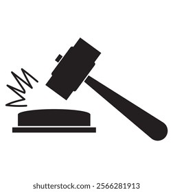 Gavel icon vector. Hammer symbol vector