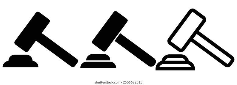 Gavel icon vector. Hammer symbol. auction hammer.  Law Icon in trendy flat style isolated on grey background. Judge Gavel symbol for your web site design, logo, app, UI. Design eps 10