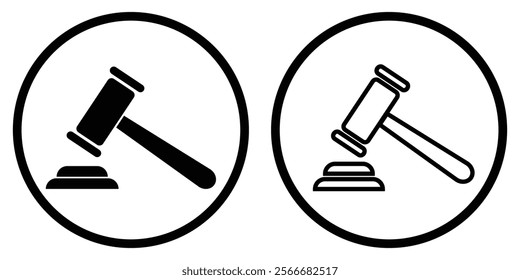 Gavel icon vector. Hammer symbol. auction hammer.  Law Icon in trendy flat style isolated on grey background. Judge Gavel symbol for your web site design, logo, app, UI. Design eps 10