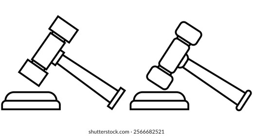 Gavel icon vector. Hammer symbol. auction hammer.  Law Icon in trendy flat style isolated on grey background. Judge Gavel symbol for your web site design, logo, app, UI. Design eps 10