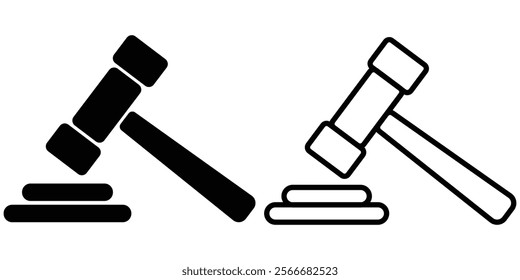 Gavel icon vector. Hammer symbol. auction hammer.  Law Icon in trendy flat style isolated on grey background. Judge Gavel symbol for your web site design, logo, app, UI. Design eps 10