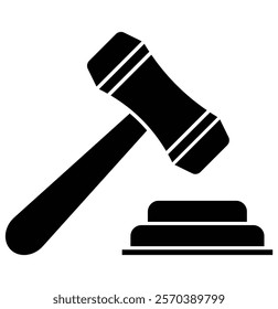 Gavel icon vector. Hammer symbol vector. Judge gavel icon vector. law icon vector. Auction hammer. Concept of adjudication of sentences and bills, court, justice, auction. 