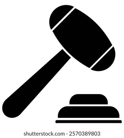 Gavel icon vector. Hammer symbol vector. Judge gavel icon vector. law icon vector. Auction hammer. Concept of adjudication of sentences and bills, court, justice, auction. 