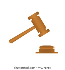 Gavel, icon. Vector illustration