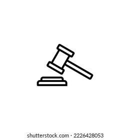 Gavel icon vector illustration. judge gavel sign and symbol. law icon. auction hammer