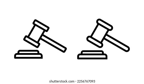 Gavel icon vector illustration. judge gavel sign and symbol. law icon. auction hammer