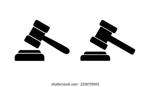 Gavel icon vector illustration. judge gavel sign and symbol. law icon. auction hammer