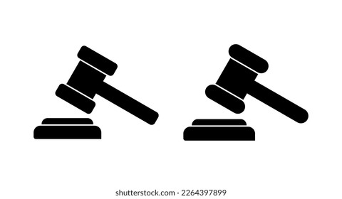 Gavel icon vector illustration. judge gavel sign and symbol. law icon. auction hammer