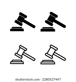 Gavel icon vector illustration. judge gavel sign and symbol. law icon. auction hammer