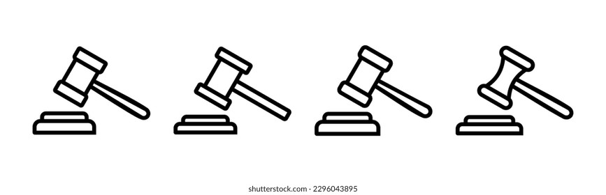 Gavel icon vector illustration. judge gavel sign and symbol. law icon. auction hammer