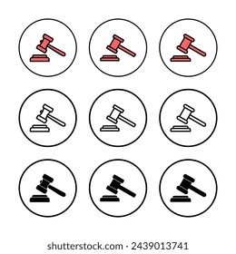 Gavel icon vector illustration. judge gavel sign and symbol. law icon. auction hammer