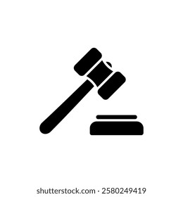 Gavel icon vector illustration. judge gavel sign and symbol. law icon. auction hammer