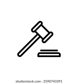 Gavel icon vector illustration. judge gavel sign and symbol. law icon. auction hammer