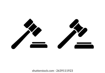 Gavel icon vector illustration. judge gavel sign and symbol. law icon. auction hammer