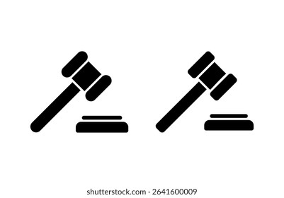 Gavel icon vector illustration. judge gavel sign and symbol. law icon. auction hammer