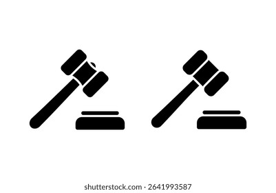 Gavel icon vector illustration. judge gavel sign and symbol. law icon. auction hammer