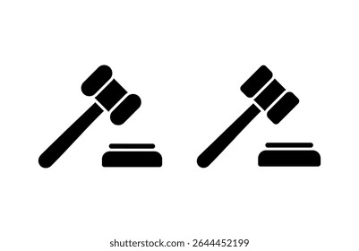 ícone de martelo ilustração vetorial. símbolo e sinal de martelo de juiz. ícone de lei. martelo de leilão
