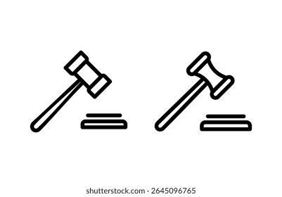 ícone de martelo ilustração vetorial. símbolo e sinal de martelo de juiz. ícone de lei. martelo de leilão