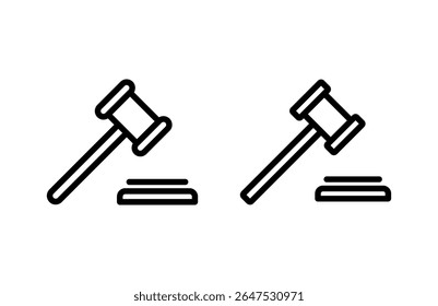 ícone de martelo ilustração vetorial. símbolo e sinal de martelo de juiz. ícone de lei. martelo de leilão
