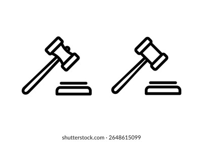 ícone de martelo ilustração vetorial. símbolo e sinal de martelo de juiz. ícone de lei. martelo de leilão