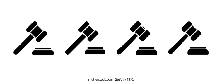 ícone de martelo ilustração vetorial. símbolo e sinal de martelo de juiz. ícone de lei. martelo de leilão