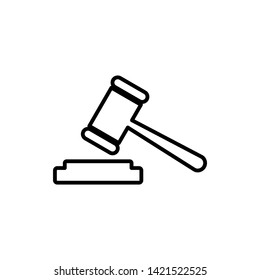 Gavel Icon. Gavel Icon Vector. Judge Gavel Auction Icon Vector
