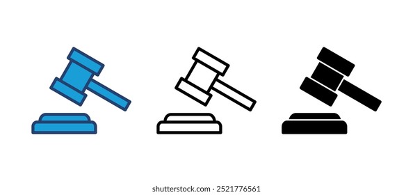 Gavel icon vector. judge gavel icon vector. law icon vector. auction hammer