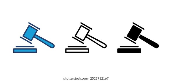 Vector del icono del mazo. Vector del icono del mazo del juez. Vector del icono de la ley. martillo de la subasta