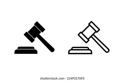Gavel icon vector. judge gavel sign and symbol. law icon. auction hammer